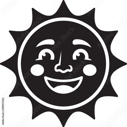A smiling sun with a face and rays