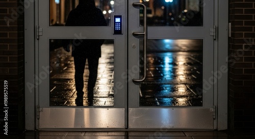 Modern Steel Door With Keypad Entry System