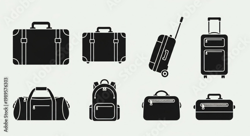 Collection of various luggage and bags for travel.