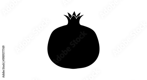 Vector illustration of pomegranate silhouette on a transparent background