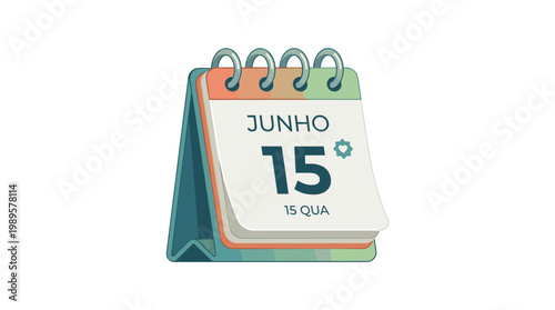 Vector Pinocut A calendar illustrating June 15th.