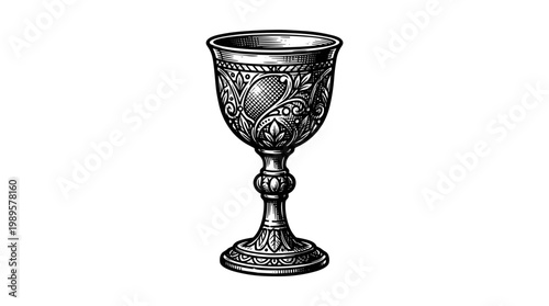 Vector Pinocut A detailed drawing of an antique goblet.
