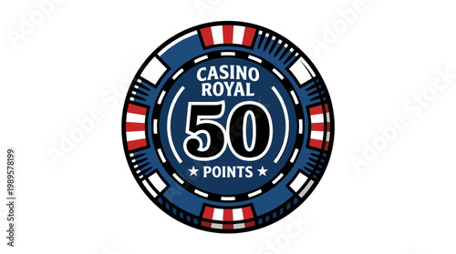 Vector Pinocut A casino chip of 50 points.