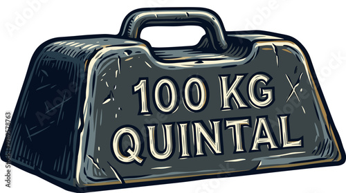 Vector Pinocut A heavy metal weight object of 100 kilograms.