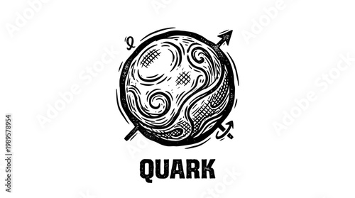 Vector Pinocut An artistic illustration of the elementary particle known as a quark.