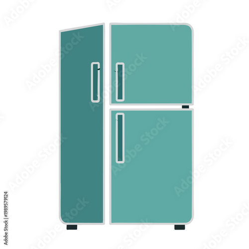 Modern Double Door Refrigerator in Stylish Kitchen Interior