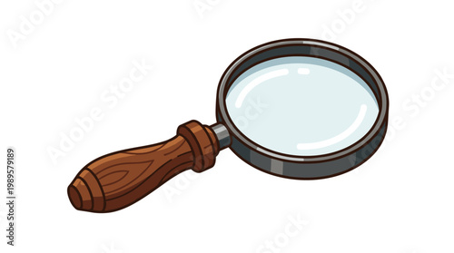 Vector Pinocut Magnifying glass, searching for knowledge.