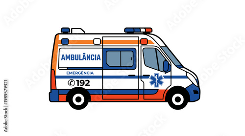 Vector Pinocut An ambulance, ready to assist in an emergency.