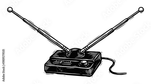 Vector Pinocut A Vintage Radio Antenna, perfect for communication.