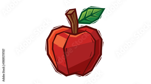 Vector Pinocut A simple red apple illustration.