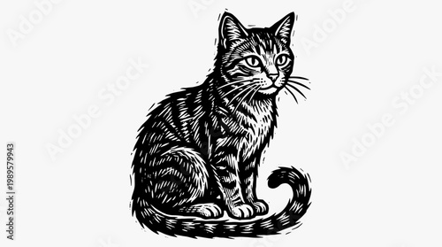 Vector Pinocut A Detailed Illustration of a Cat