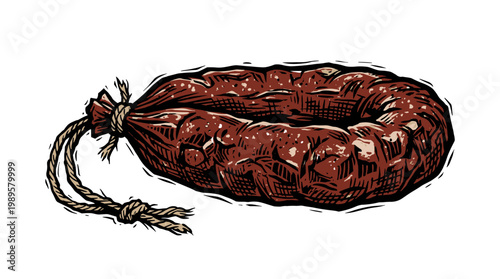 Vector Pinocut A single sausage, perfectly prepared and ready to savor.