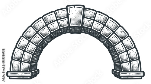 Vector Pinocut An illustration of an archway made of stone.
