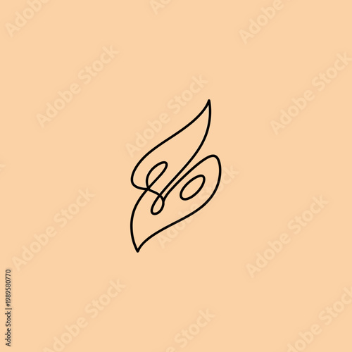 Elegant abstract continuous line art symbol representing duality and flow.