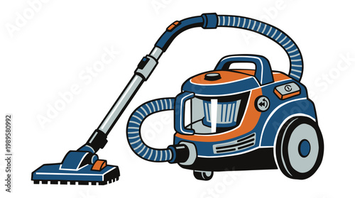 Vector Pinocut A stylized vacuum cleaner, showcasing its various parts.