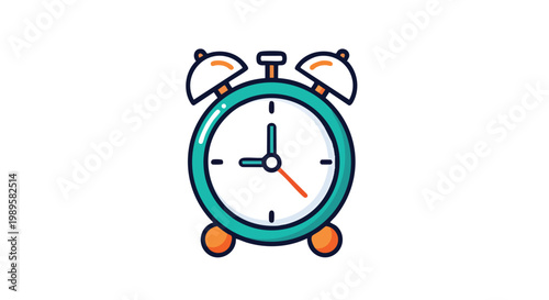 Vintage Alarm Clock with Twin Bells on a Blue Wall