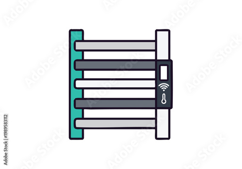 Modern Electric Radiator for Home Heating in Interior Space