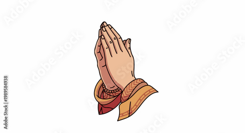 Hands clasped together in a gesture of prayer or greeting