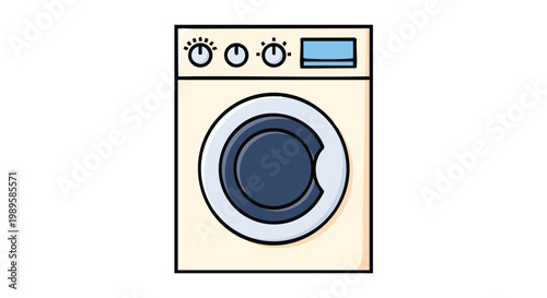 Modern Washing Machine in a Bright Laundry Room for Household Chores