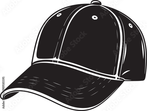 Black Baseball Cap Illustration