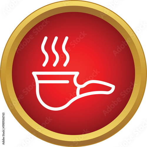 Smoking pipe icon with smoke showing a habit or relaxation concept