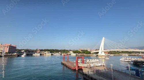 4K Tamsui Fisherman's Wharf Lover Bridge Harbor Landscape