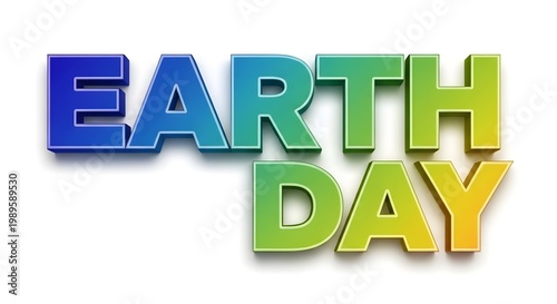 Colorful 'earth day' text illustration