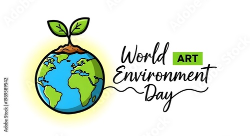 World environment day illustration earth and sprout