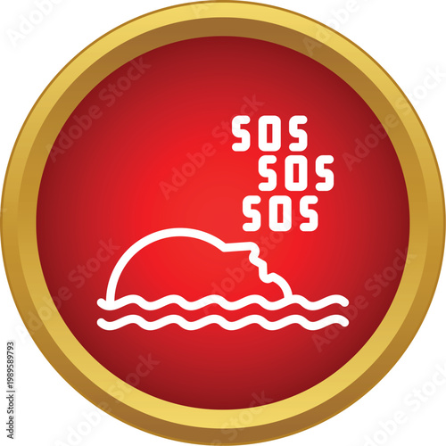 Person signaling sos while struggling in water