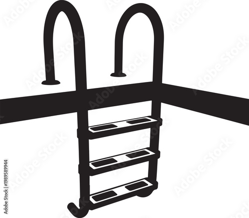 Minimalist Black Handrail Vector for Safety and Accessibility Design