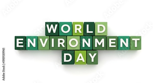 World environment day concept with letter blocks