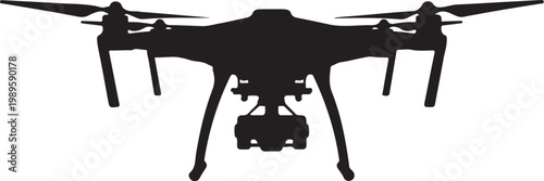 Drone, drone silhouette, black drone, aerial vehicle, flying robot