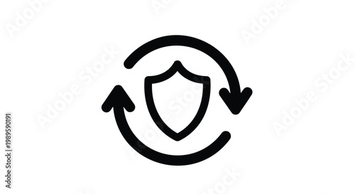 Shield icon, protection symbol, security sign, safety logo, vector graphics