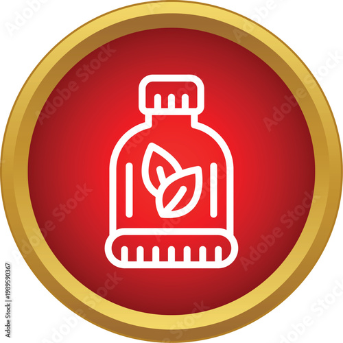 Herbal medicine bottle showing leaves, symbolizing natural health and organic remedies