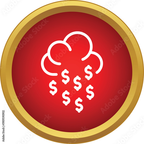 Cloud raining dollar signs illustrating money falling and financial abundance