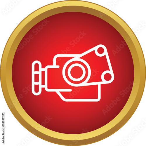 Outlined car engine icon indicating automotive parts and mechanical power