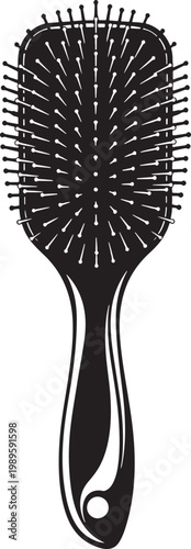 Black Detangling Hair Brush Illustration