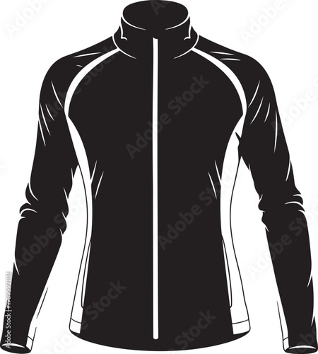 Black and White Sports Jacket Vector Illustration