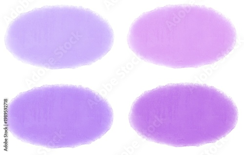 set of purple watercolor ovals