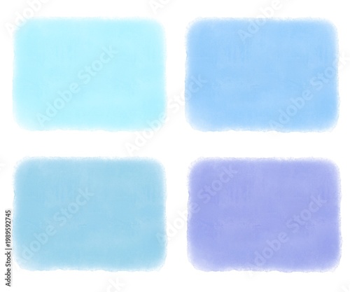 set of blue watercolor rectangles 