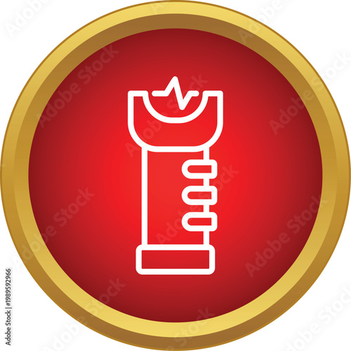 Stun gun or electroshock weapon outline icon representing safety and security
