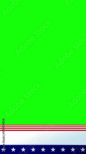 USA Lower Thirds Motion Graphics Vertical Banner Animation with luma matte