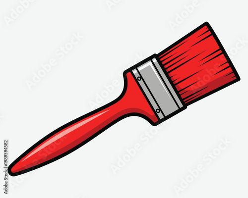 Red paintbrush illustration a simple artistic tool for creative expression