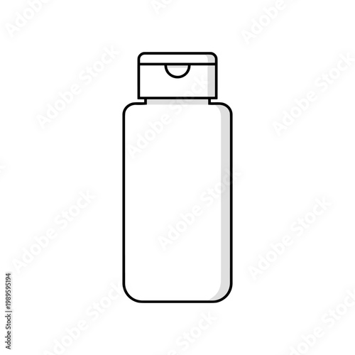 A simple, unlabeled white plastic bottle with a flip-top cap, commonly used for cosmetics or liquids.