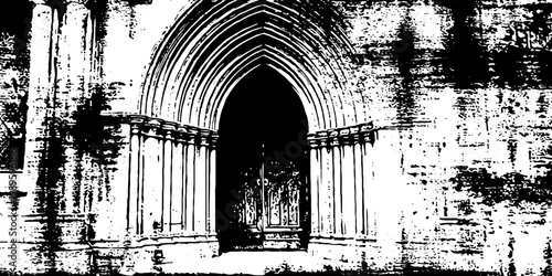 Cathedral entrance with layered arches and carved doorway