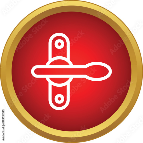 Line icon of a door handle lock representing home security and privacy