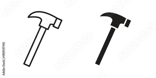 Obraz na płótnie Hammer icon collection vector illustrations, Vector pictogram