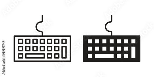 Schilderij op canvas Keyboard icon collection vector illustrations, Vector pictogram
