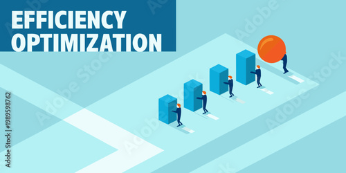 Teamwork and efficiency concept people pushing a large ball uphill