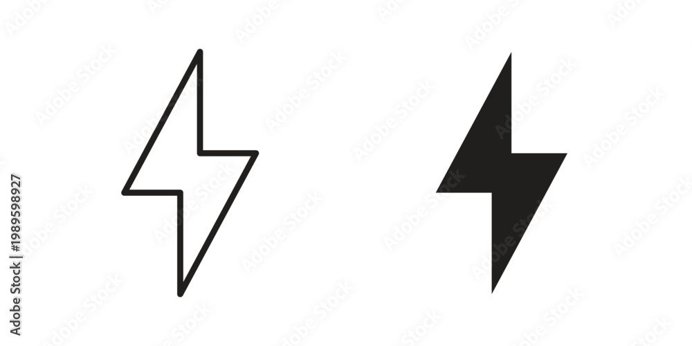 Foto Lightning bolt icon collection vector illustrations, Vector pictogram